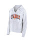 Фото #3 товара Women's White New York Mets Striped Fundamentals Notch Neck Pullover Hoodie