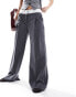 Фото #10 товара Miss Selfridge fold over waistband trouser in grey