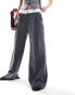 Фото #5 товара Miss Selfridge fold over waistband trouser in grey