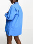 Фото #3 товара Lindex relaxed poplin beach shirt co-ord in blue