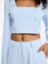 Фото #3 товара Extro & Vert super wide leg trousers in baby blue co-ord