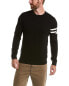 Loft 604 Breaking Stripe Crewneck Sweater Men's Black Xl