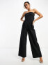 Фото #1 товара Pretty Lavish bandeau jumpsuit with pockets in black