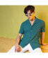 Men's Teal Green Self-Design Pom-Pom Shirt