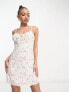 Фото #1 товара Платье Collective The Label – Мини с вытачками на груди и комбинированным цветочным узором