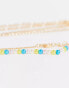 Фото #4 товара Браслеты Topshop – набор из 3-х браслетов в золотом исполнении со жемчужинами