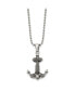 Antiqued Anchor with Rope Pendant Ball Chain Necklace