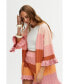 ფოტო #1 პროდუქტის Women's Printed Flounce Knit Cardigan