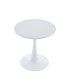 Modern 23.6" Diameter Solid Metal Base White Round End Table Белый, 1 Count - фото #9