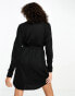 Noisy May Tall tie detail knitted mini dress in black NOOS-A15 BLACK, XS - фото #8