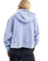 COLLUSION zip through boxy hoodie in blue