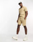 Фото #8 товара Only & Sons co-ord ribbed jersey short in beige