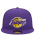 Men's Purple Los Angeles Lakers Court Sport Leather Applique 59FIFTY Fitted Hat