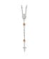 Фото #1 товара Diamond2Deal sterling Silver Beaded Rosary with Rose-tone Roses Pendant Necklace 18"
