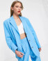 Topshop co-ord oversized mensy blazer in turquoise