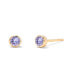 ფოტო #2 პროდუქტის Natural Stones 14K Gold-Plated Vermeil Sage Birthstone Earrings