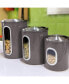 Фото #3 товара Megacasa 3 Piece Stainless Steel Canister Set in Brown Finish