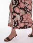 Topshop co-ord midi skirt in floral pink paw print