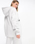 ASOS Weekend Collective oversized hoodie with stacked logo in grey marl