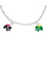 ფოტო #3 პროდუქტის Good Luck ZOO Animal Lucky Garden Colorful 5 Multi Elephant Dangling Charm Bracelet For Girls Teens .925 Sterling Silver 6 Inch Small Wrist