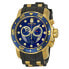 Фото #1 товара Мужские наручные часы с черным браслетом Invicta Chronograph Blue Dial Black Rubber Mens Watch 6983