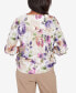 ფოტო #2 პროდუქტის Charm School Women's Embellished Keyhole Floral Textured Top