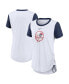 Фото #1 товара Women's White New York Yankees Hipster Swoosh Cinched Tri-Blend Performance Fashion T-shirt