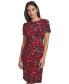 Фото #3 товара Women's Floral-Print Short-Sleeve Sheath Dress