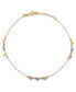 ფოტო #1 პროდუქტის Heart Anklet With Adjustable 1" Extender in 14k Tri-Gold