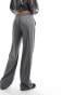 Фото #10 товара Stradivarius tailored wide leg dad trouser in grey