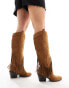 Фото #6 товара Glamorous Wide Fit knee western boots in off white