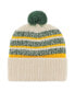 ფოტო #2 პროდუქტის Men's Cream Green Bay Packers Tavern Cuffed Knit Hat with Pom