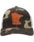 Men's Camo Minnesota Icon Woodland State Patch Trucker Snapback Hat