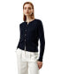 Фото #1 товара Women's Cable-Knit Cashmere Crewneck Cardigan