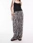 Фото #4 товара Topshop zebra crinkle plisse wide leg trouser in mono