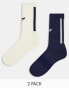 Фото #1 товара adidas Originals Trefoil 2-pack socks in off-white and navy