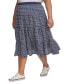 Plus Size Eyelet Tiered Midi Skirt