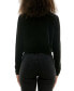 Фото #2 товара Juniors' Bow-Front Long-Sleeve Velvet Jacket