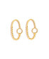 Фото #1 товара Beaded Oval Hoop Earrings