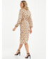 Women's Geometric Satin Wrap Midi Dress