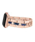 ფოტო #3 პროდუქტის Women's Rose Gold-Tone Alloy with Blue Lapis Gemstone Accents Link Bracelet Compatible with 38mm/40mm/41mm Apple Watch