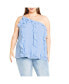 ფოტო #1 პროდუქტის Plus Size Ruffle Rita Top