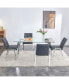 Rectangular Glass Dining Table with 4 Grey Chairs