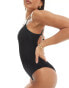 Mango textured stripe swimsuit in black Черный, XS - EU 34 - фото #3