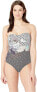 Фото #1 товара Jets Swimwear 169367 Womens Bandeau One-Piece Swimwear Black/White Size 4