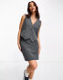 Фото #4 товара Vero Moda tailored mini skirt co-ord with split in grey