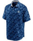 Фото #3 товара Men's Navy North Carolina Tar Heels Sport Jungle Shade Camp Button-Up Shirt