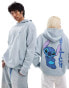 ASOS DESIGN Disney unisex oversized hoodie with Stitch prints in grey