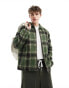 Santa Cruz hideout brushed check jacket in green and black