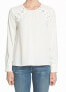 1.State Women's Lace Up Shoulder Blouse Ivory Size S